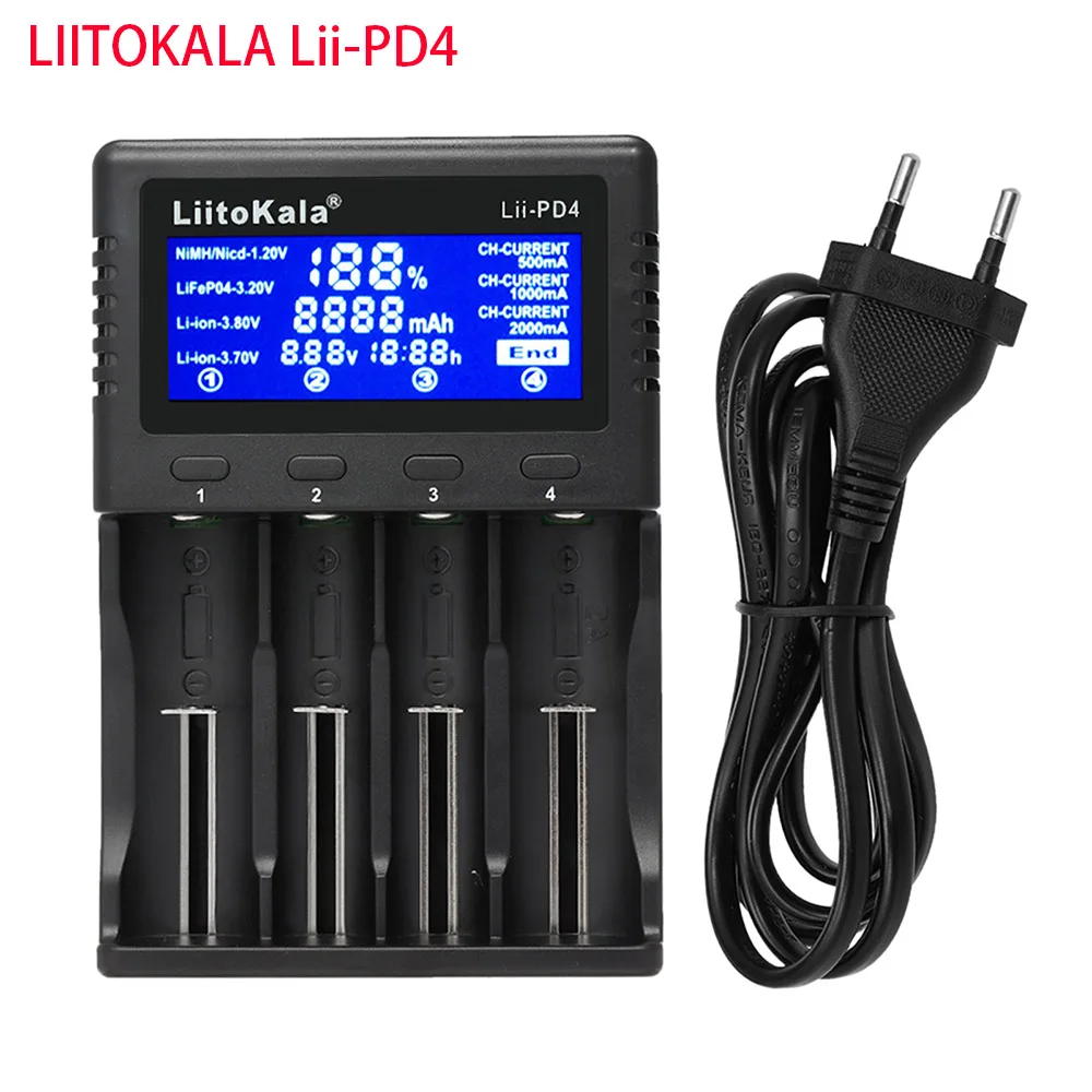 Зарядное устройство LIITOKALA с ЖК-дисплеем зарядное для литиевой и