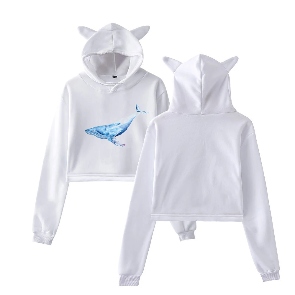 

Женский укороченный топ с аниме-принтом, Повседневный пуловер розового цвета с длинным рукавом, свитшот для девушек, размеры до 4xl, Осень-зим...