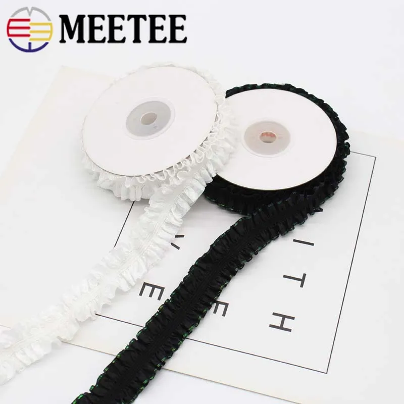 23 ярда Meetee 20 мм Двусторонняя кружевная Тройная лента эластичная ткань сделай сам