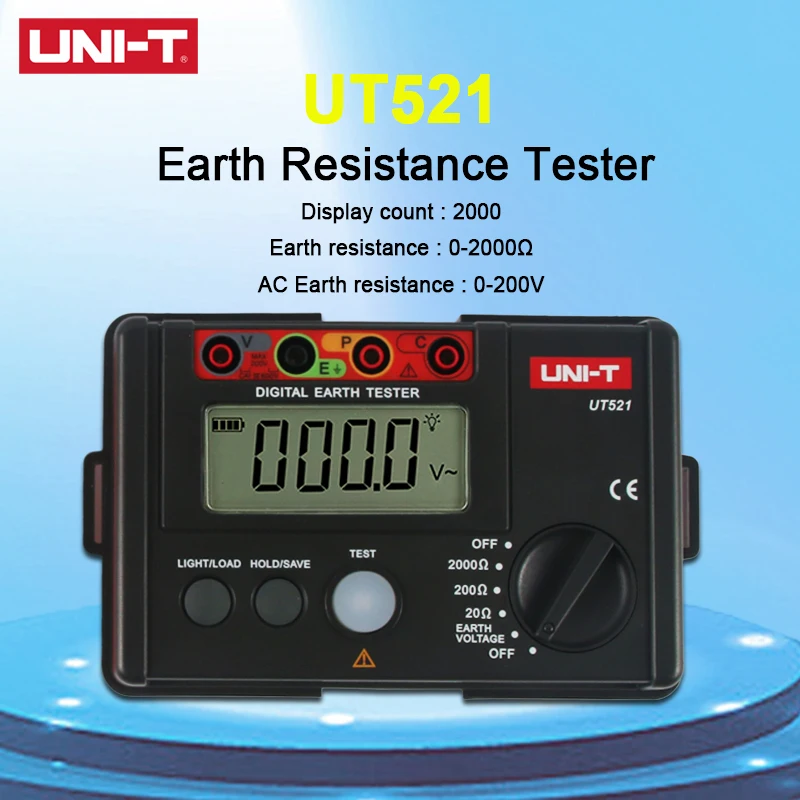 UNI-T блок UT521 цифровой измеритель сопротивления заземления низкая Напряжение