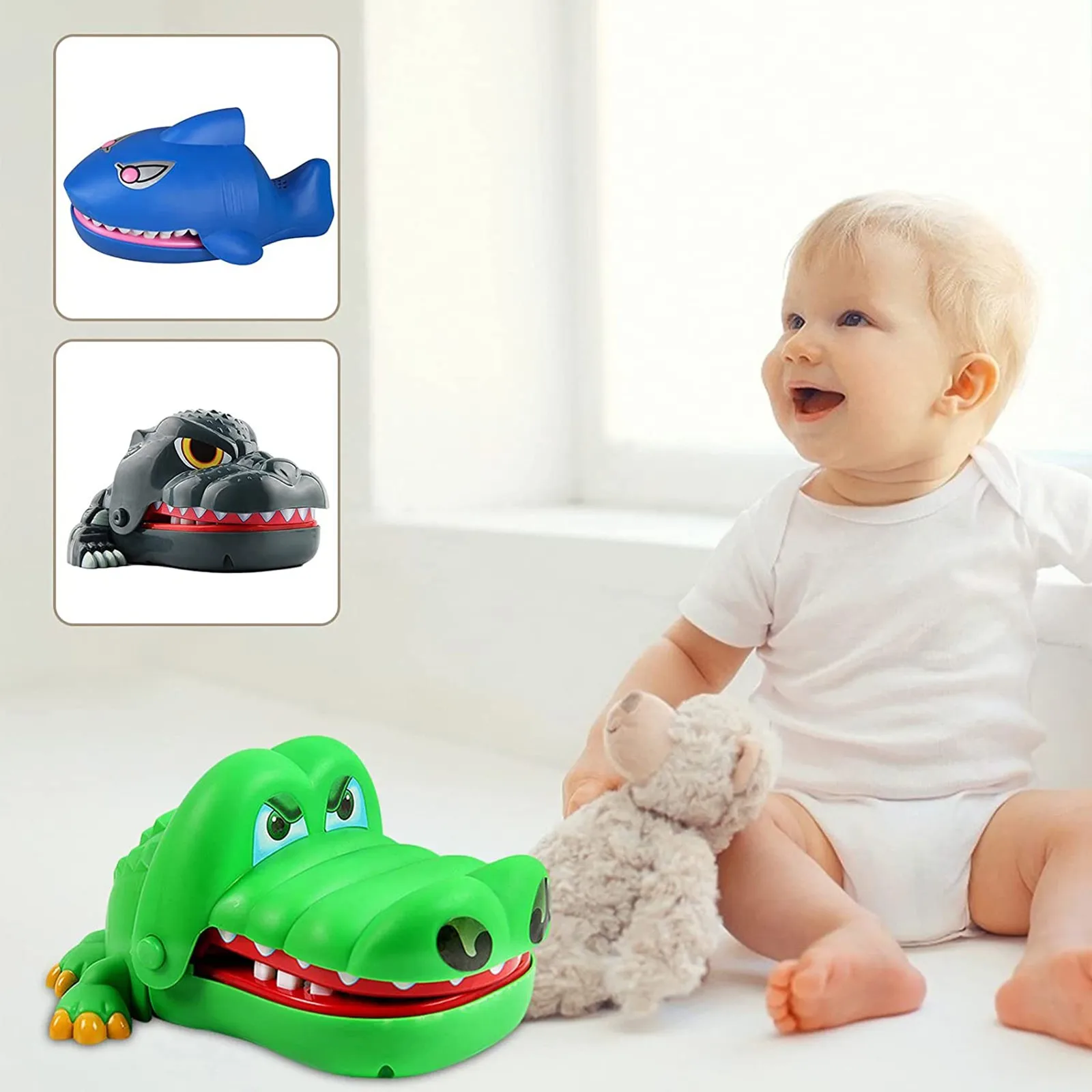 Забавный бульдог Акула крокодил Рот дантист кусание пальцев игра пиратское