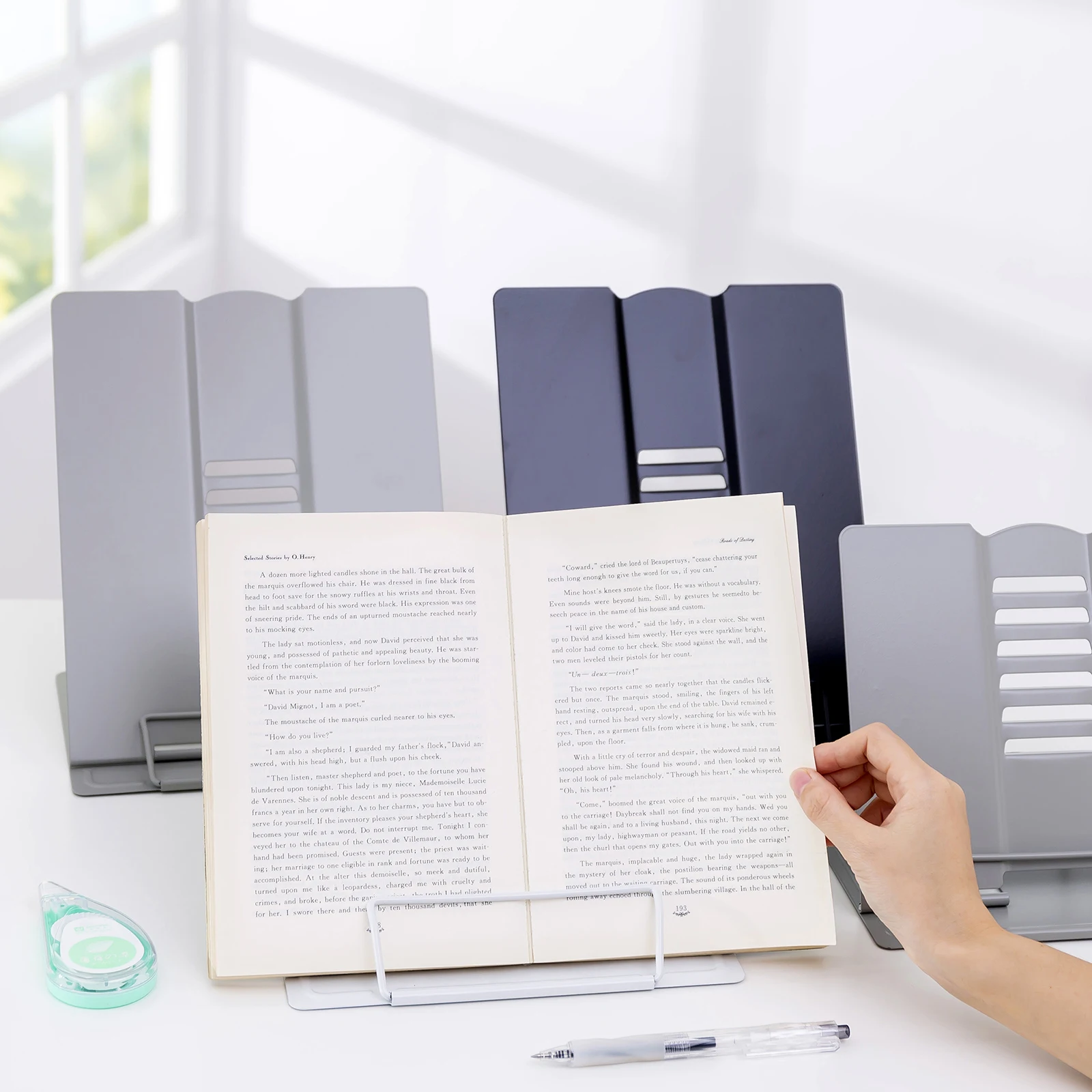 Adjustable Angle Book Reading Stand Folding Document Solid Color ConvenienceStorage Display Holder For Desk |