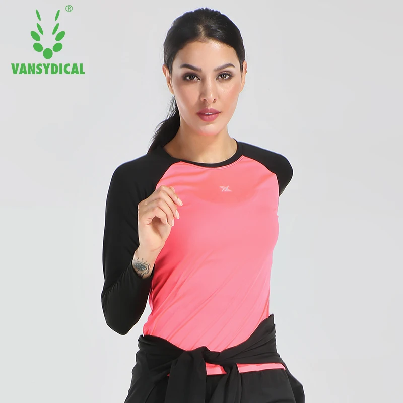 Vansydical женские футболки для йоги быстросохнущие топы фитнеса бега похудения