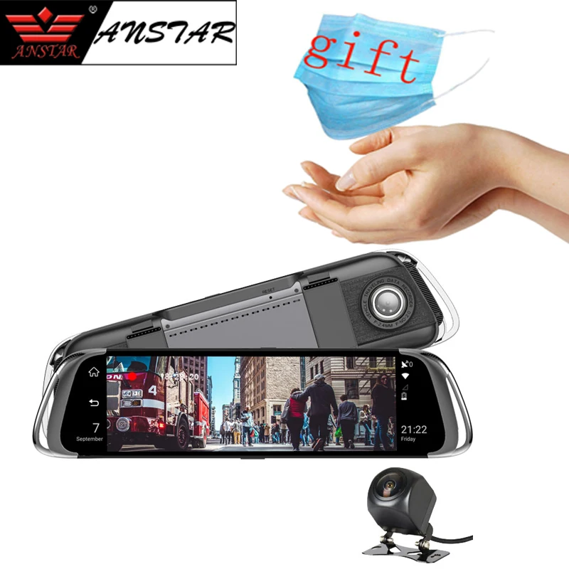 Зеркало заднего вида Anstar 10 дюймов потоковое видео 4G 1080P ADAS GPS