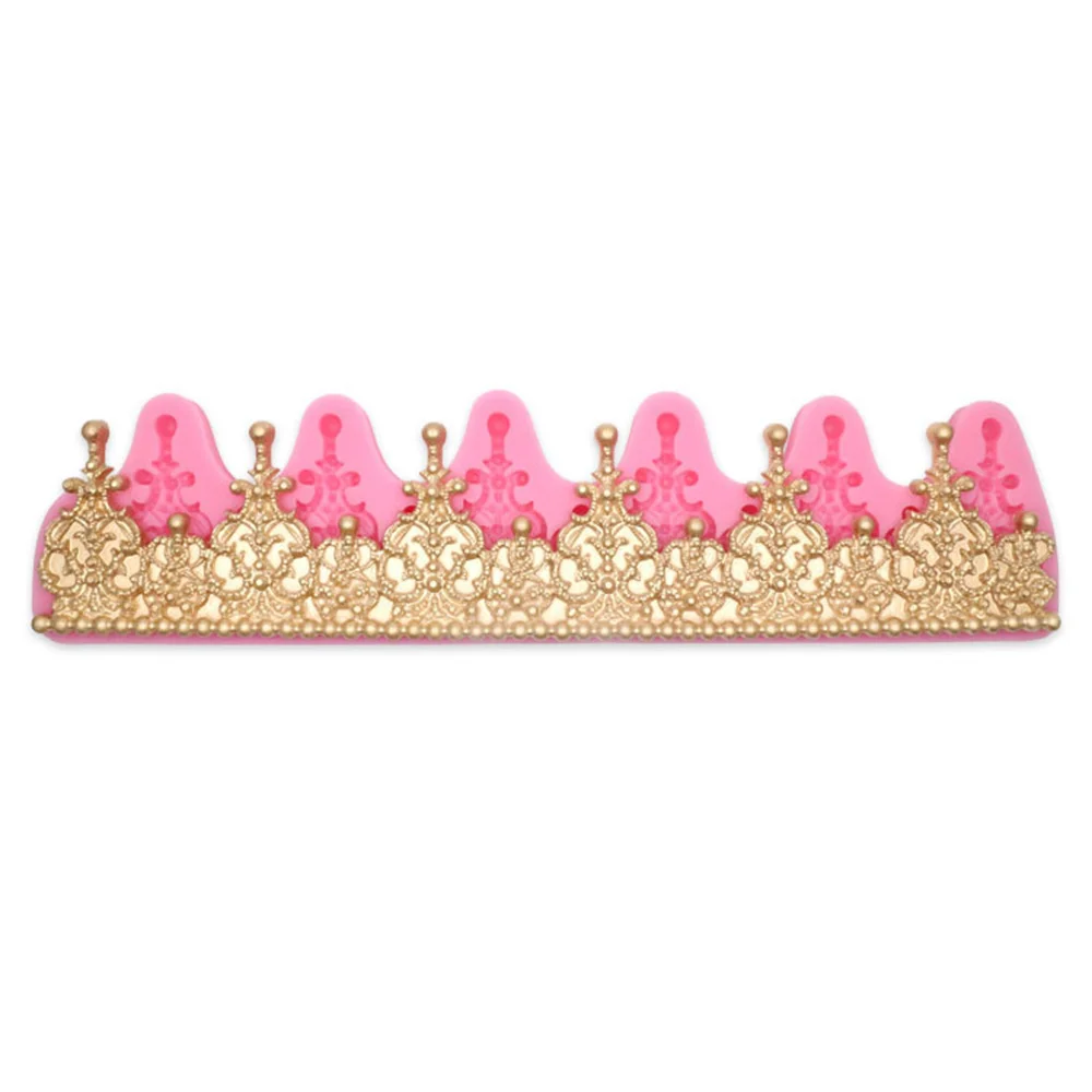 Large Crown Silicone Mold Relief Fondant Impression Flower Mould Cake Decorating Tool Sugarcraft Molds Baking Accessories | Дом и сад