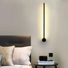 Креативные простые светодиодные Настенные светильники, минималистичные комнатные прикроватные светильники для кухни, гостиной, черные, золотые железные светодиодные осветительные приборы, 12 Вт24 Вт