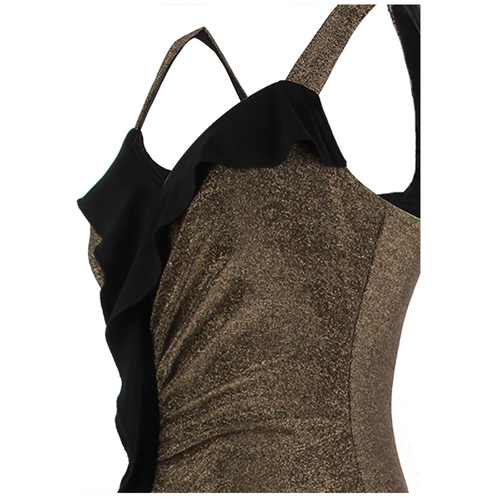 Angel-fashions женское Плиссированное длинное вечернее платье на бретелях с оборками и