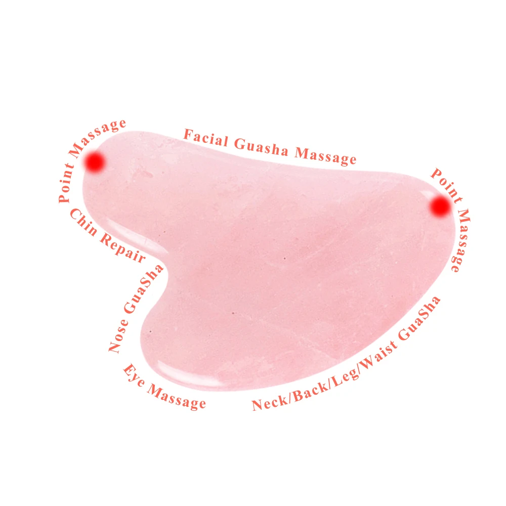 Прямая поставка массажер гуаши с розовым кварцем скребок для лица похудения