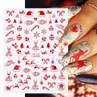 Зимняя Рождественская наклейка для ногтей, 3D бронзирование, Рождество, лось, кролик, мультяшный слайдер, дизайн, полировка, украшение, аксессуары для ногтей