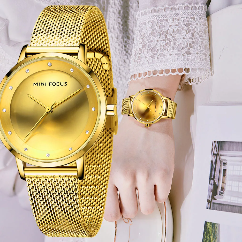 

Relojes mujer, MINIFOCUS, женские часы, кварцевые, лучший бренд, Роскошные, женские наручные часы, золотые, женские часы, браслет, водонепроницаемые, под...