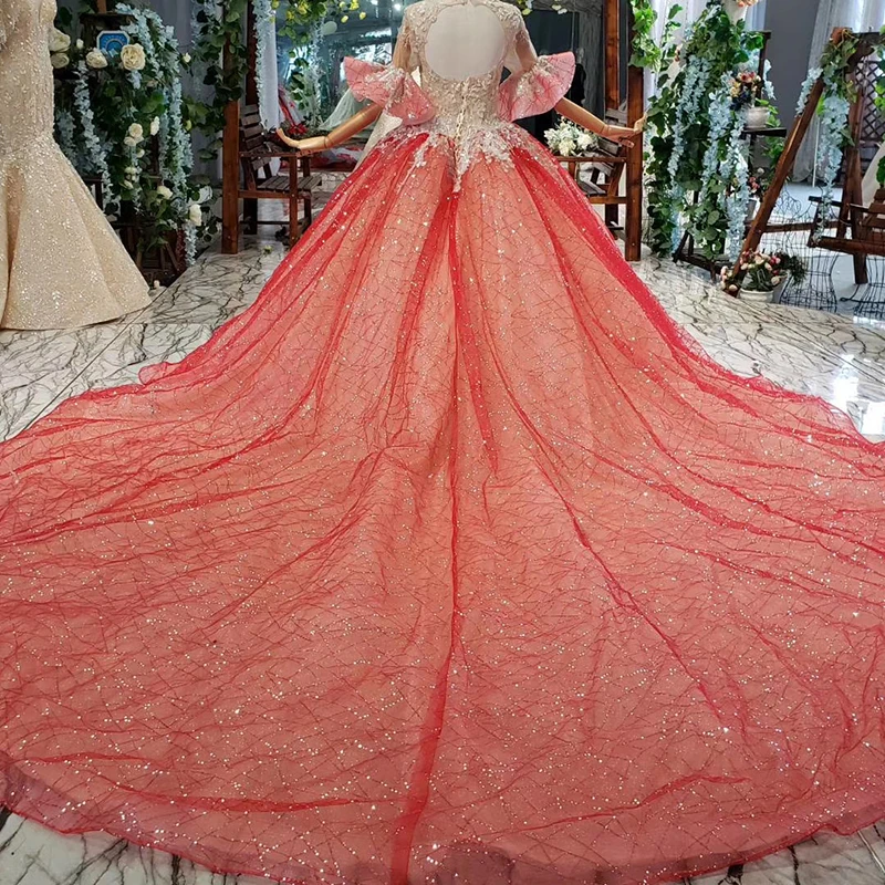 Вечернее платье HTL743 с длинным рукавом бальное блестками вечернее большого