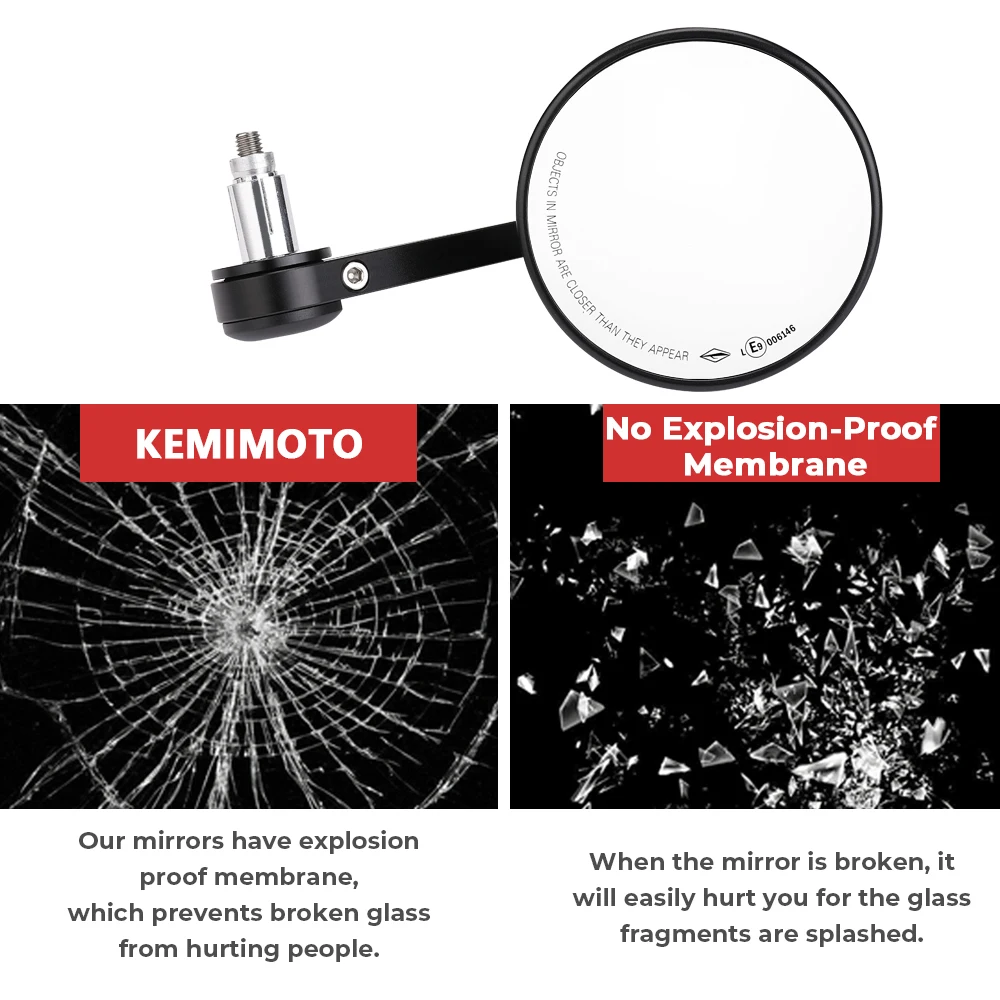 

Motorcycle Bar End Mirror Universal Rearview Mirrors E-MARK 7/8 "22mm For Yamaha MT09 MT07 For Kawasaki Z900 Z750 Versys 650 CBR