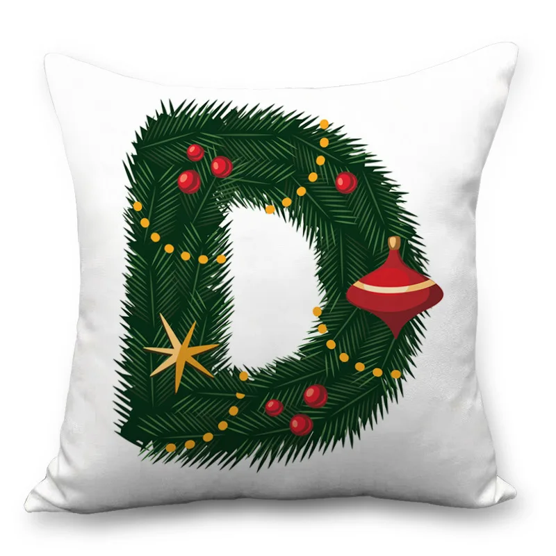 

Trendy Christmas Letters Peach Skin Pillowcase Office Sofa Home Soft Pillow Cushion Wholesale