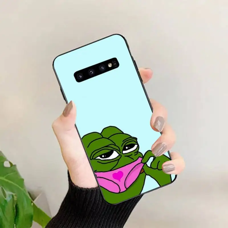

YNDFCNB Funny The Frog Pepe Face Cry Happy Couple Phone Case for Samsung S5 6 7 edge 8 9 10 20 plus lite case