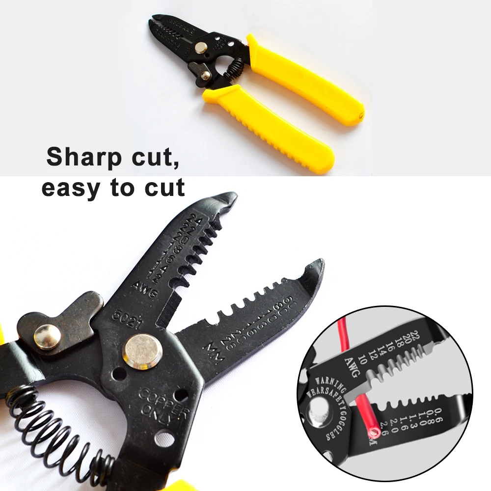 

Portable Cable Wire Stripper Tool Pliers Crimping Cable Stripping Wire Cutters Multifunctional Crimping Stripping Plier Tools 3