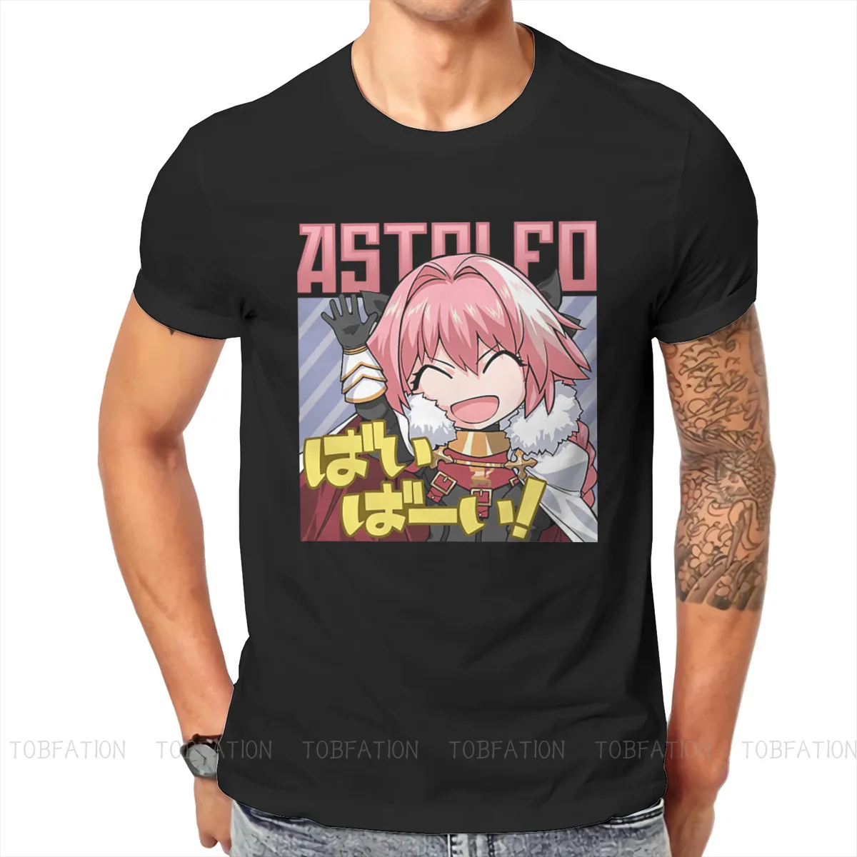 Fate Grand Order Tactical RPG Game Astolfo trapfrom Tshirt Oversized Graphic T Shirt Casual Hot Sale Cotton O-Neck Men's Tops | Мужская