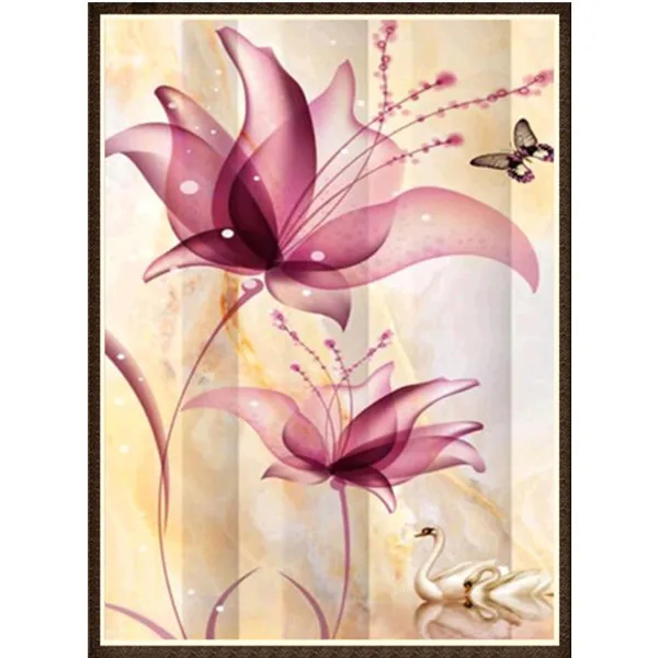 Картина из страз 5D &quotсделай сам&quot вышивка крестиком цветок алмазная настенная