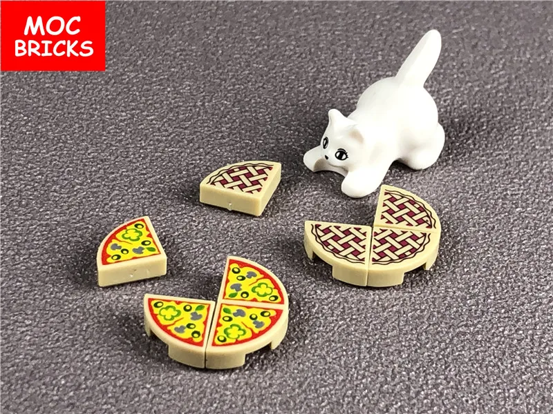 10 шт./лот MOC кирпичная плитка круглый 1x1 четверть с нарезкой пиццы решетчатый