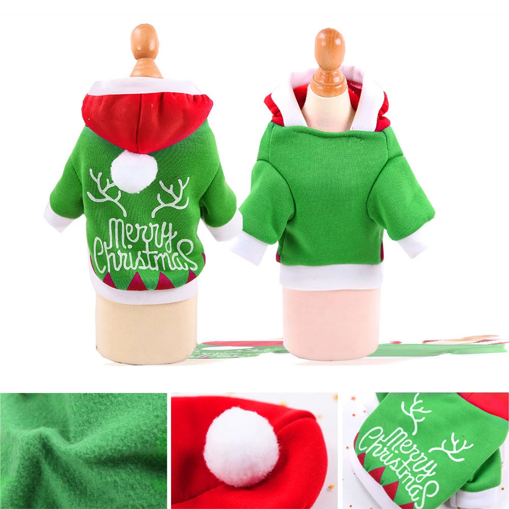 Рождественская одежда для маленьких собак лося зимнее пальто чихуахуа куртка