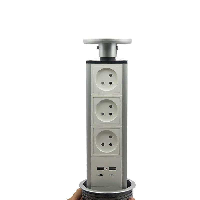 kitchen hidden desktop power socket retractable pop up outlets 3 hexagon israeli plugs 2 usb ports for phone home office free global shipping
