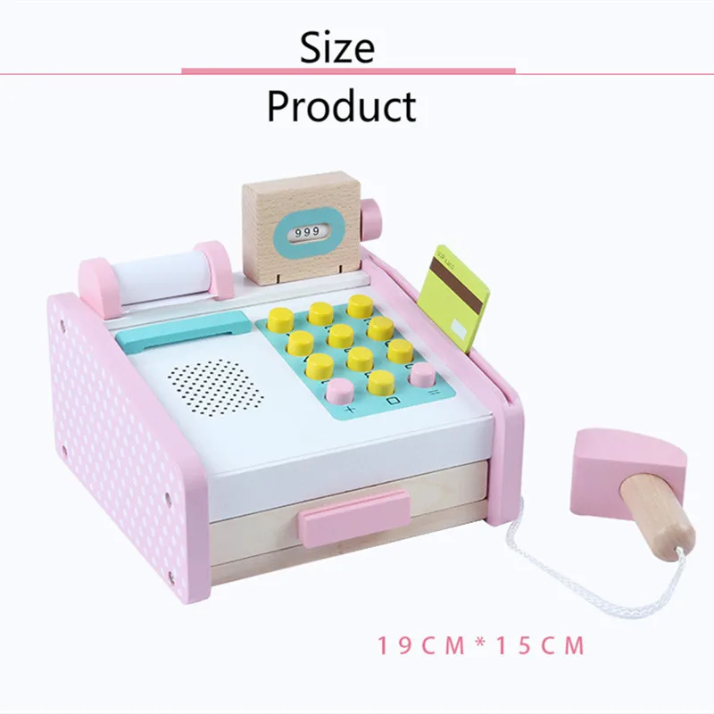 

Wooden Simulation DIY Children's Play House Cash Register Set Imitating Cashier Career Playing Puzzle Play House Toys