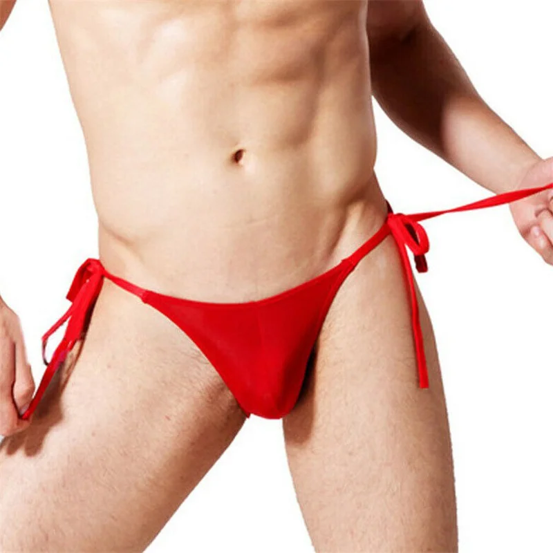 

Трусы-стринги мужские прозрачные, пикантное нижнее белье, Трусы-стринги для геев, карамельные цвета, маленькие треугольные простые классич...