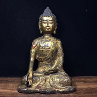11chinese temple collection old bronze lacquer cinnabar shakyamuni buddha sitting buddha amitabha enshrine the buddha