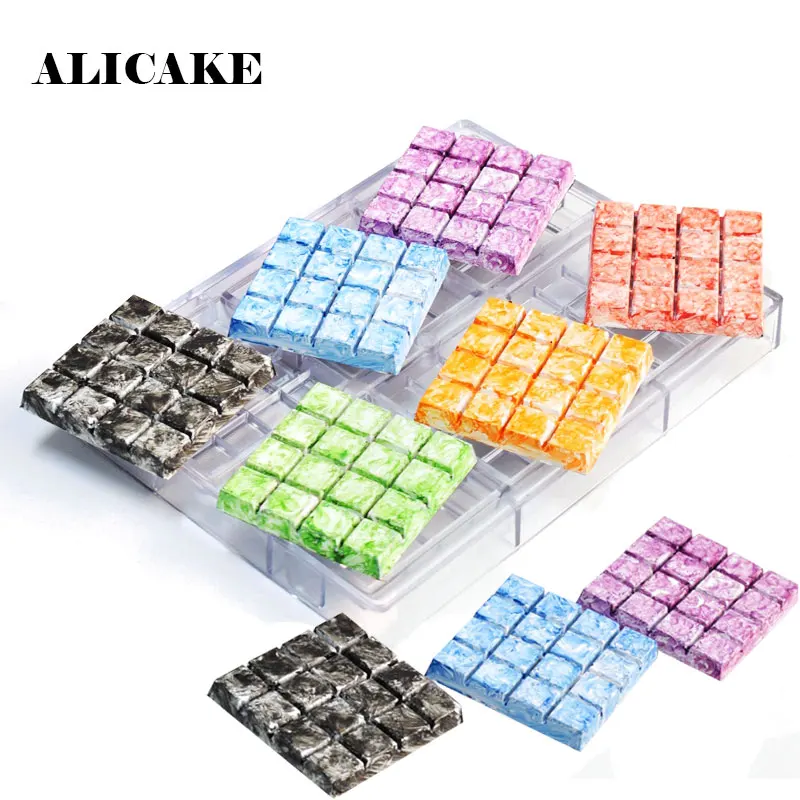

Polycarbonate Chocolate Mold 6 Cavity Diamond Bakery Chocolate Bar Weight 100g Food Grade Thick Mould Tray Baking Pastry Tools