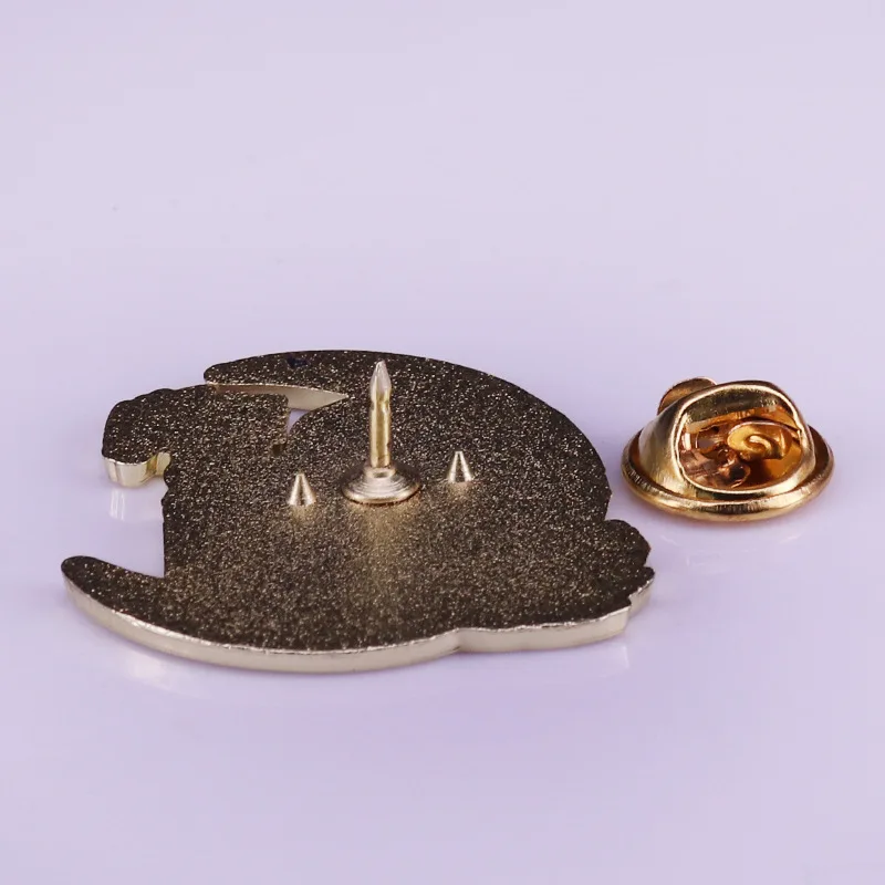 Великолепная Милая Розовая Луна динозавр жесткая эмалированная заколка