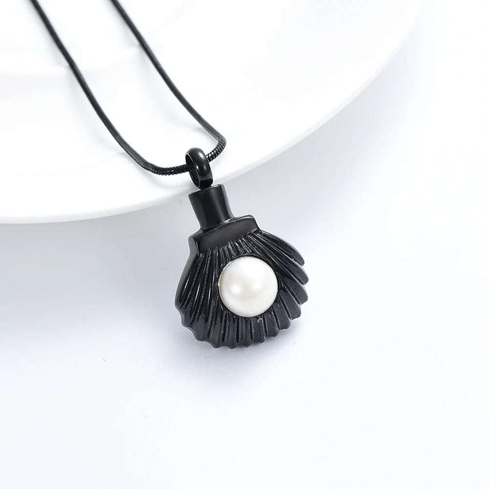 

Cremation Urn Ashes Necklace Pearl Seashell Ashes Pendants Locket Stainless Steel Keepsake Waterproof Memorial Jewelry