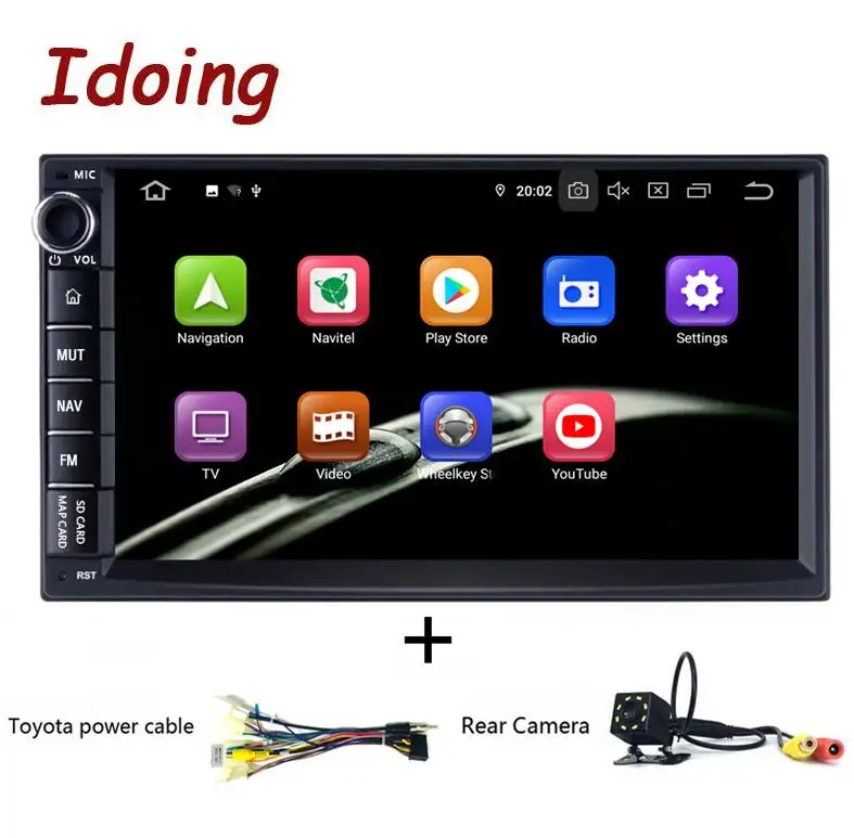 Idoing 2Din Android 9,0 " PX5 4G+ 64G 8 ядерный Универсальный Автомобильный gps DSP радио плеер ips экран навигация Мультимедиа Bluetooth 2 din - Цвет: toyota and camera