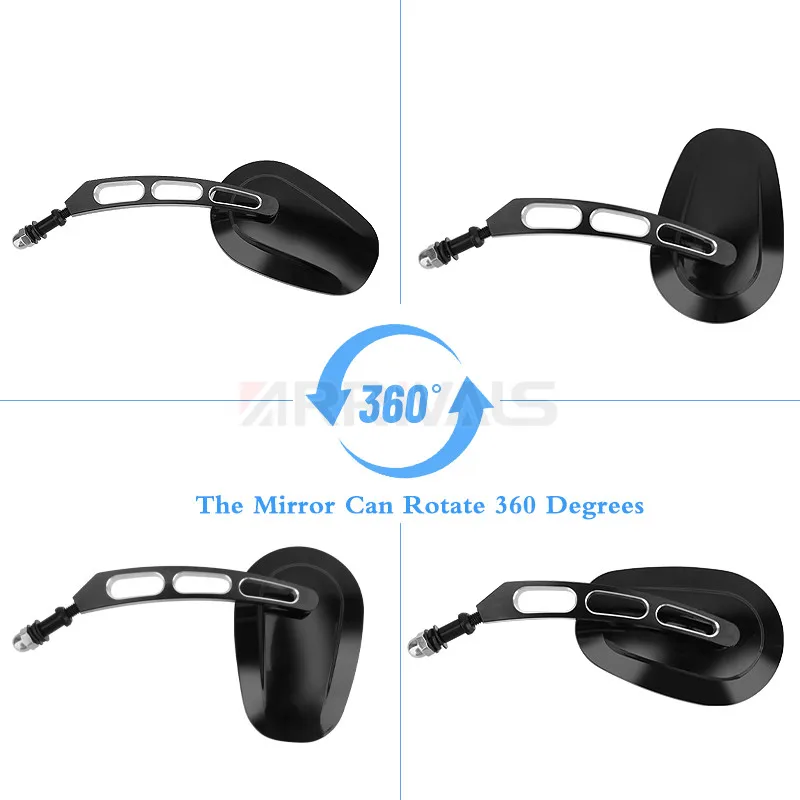 Мотоциклетное зеркало заднего вида 8 мм черные боковые зеркала для Harley Touring Road King