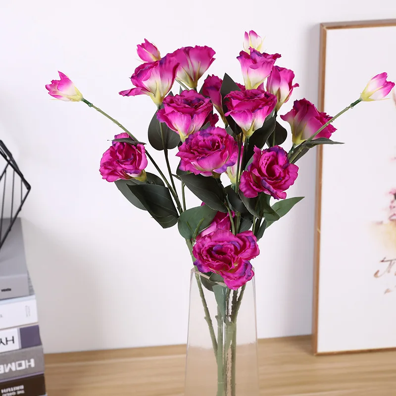 1 шт. Европейский искусственный цветок 4 головки поддельные Эустома Gradiflorus Lisianthus Рождество Свадьба Праздник декор дома 9 цветов