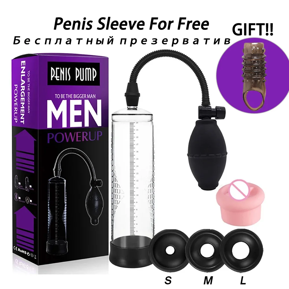 

Pennis Increase Penis Pump Sex Toys Male Masturbator Penise Enlargement Extender Vacuum Pump For Men Foam Magnifier Cock Bomb