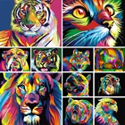 Алмазная 5D картина сделай сам, вышивка крестиком, мозаика, вышивка, декоративная картина, полная квадратная Алмазная картина, цвет животные, тигр, Лев Eagle Cat