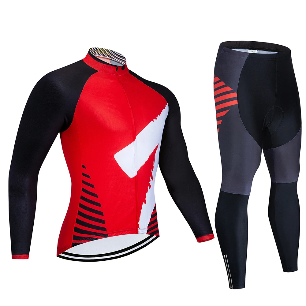 Jerseys and pants Коллекция весна-осень, новая черная велосипедная майка с длинным рукавом, Мужская Уличная гоночная велосипедная майка, набор ropa ciclismo - Цвет: Jerseys and pants