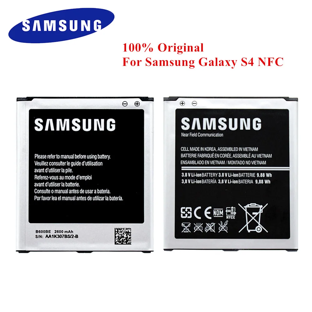 Аккумулятор B600BE для Samsung Galaxy S4 100% оригинальный аккумулятор GT i9500 i9505 i337 i545 i9295 e330s