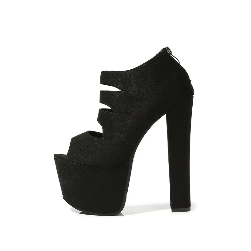 

Black Platform Sandals Shoes High Heels 2021 Summer Suit Female Beige Espadrilles High-heeled Block Comfort Girls Nude Scandals