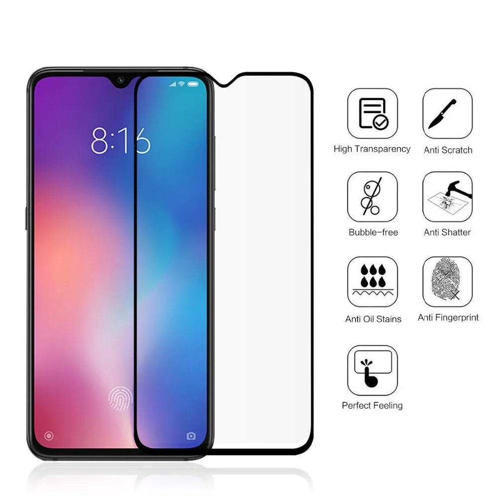 9H полное покрытие закаленное стекло для Xiaomi Mi 9 SE мобильный телефон Защита экрана