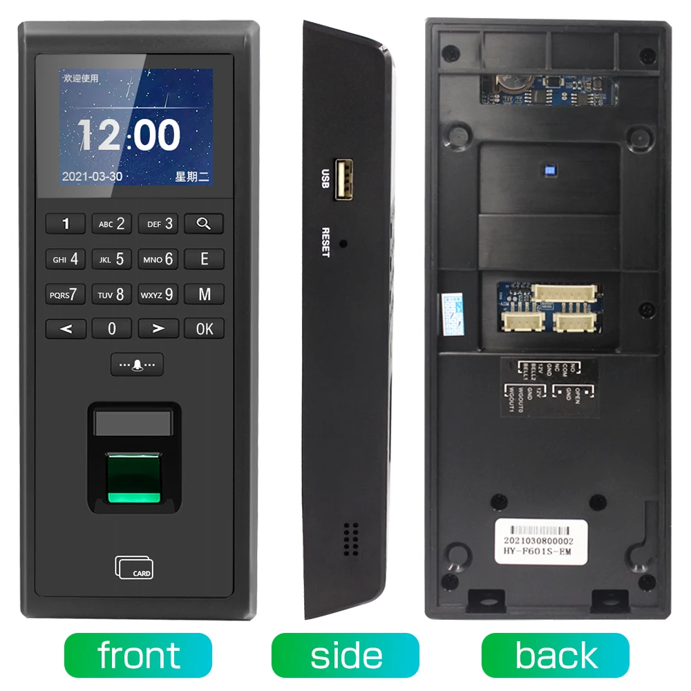 TCP/IP Fingerprint RFID 125KHZ Time Attendance Smart Door Access 13.56MHZ 1000 System Users Control Keypad Card Kit Standalone |