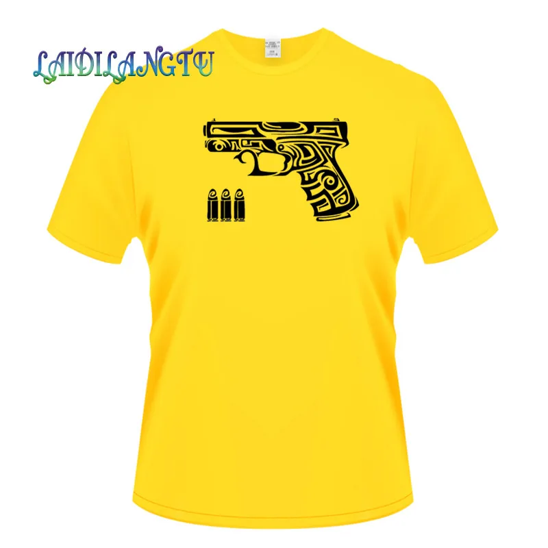 

mens tshirts summer oversized t shirt Gun Chucks Bullets Fashion T-Shirt Men Cotton Top Tees Summer Fashion Clothes