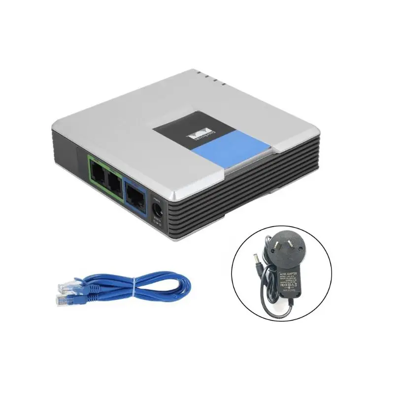

1 компл. VOIP шлюз 2 SIP порты V2 протокол интернет-телефона речевой адаптер с сетевым кабелем для Linksys PAP2T разъем AU/EU/US/UK