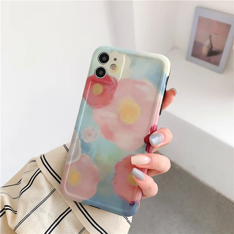 Винтажный чехол GlamPhoneCase для телефона с рисунком маслом iPhoneSE 2 11Pro/Max X XS Max XR мягкий