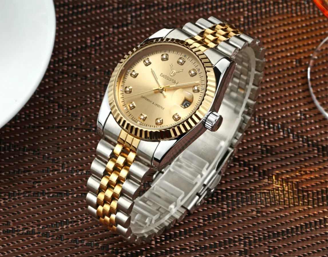 Швейцарские часы oyster perpetual Rolexable datejust MIYOTA, кварцевые классические деловые золотые часы с алмазной поверхностью reloj hombre