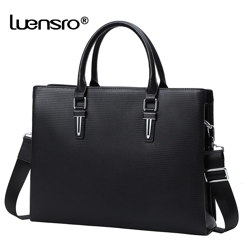 

Multiple Compartment Men‘s Briefcase Genuine Leather Business Handbag Men Laptop Briefcase Leather Shoulder Bags Office Work Bag