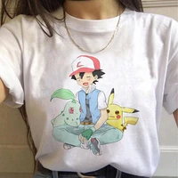 2021 new pokemon t shirt pikachu ash ketchum bulbasaur summer tops cartoon kawaii anime print women y2k casual clothes tee shirt