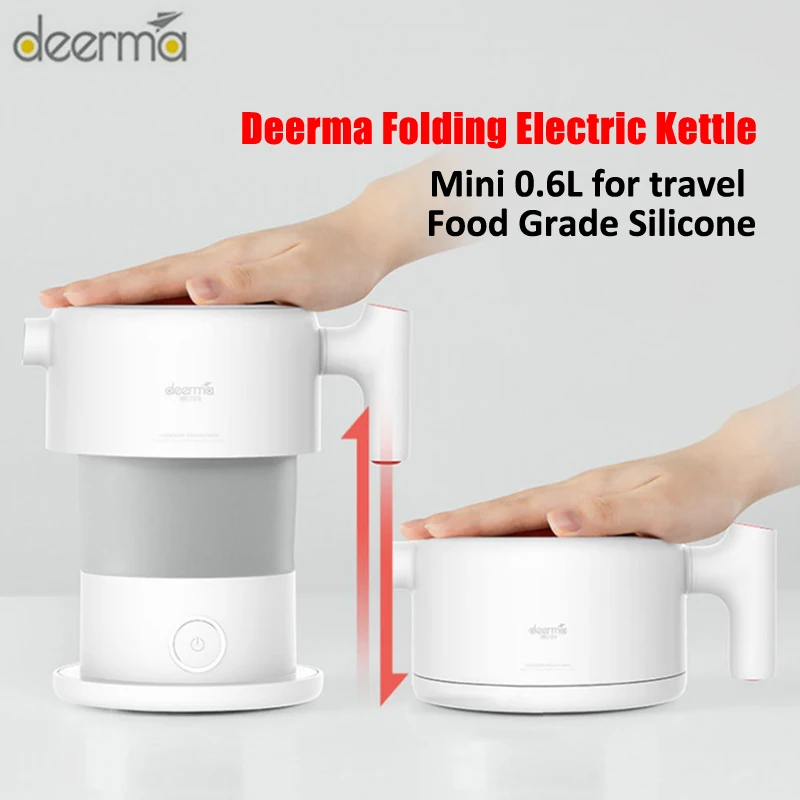 Deerma 0.6L Мини Складной электрический чайник портативная колба для воды с