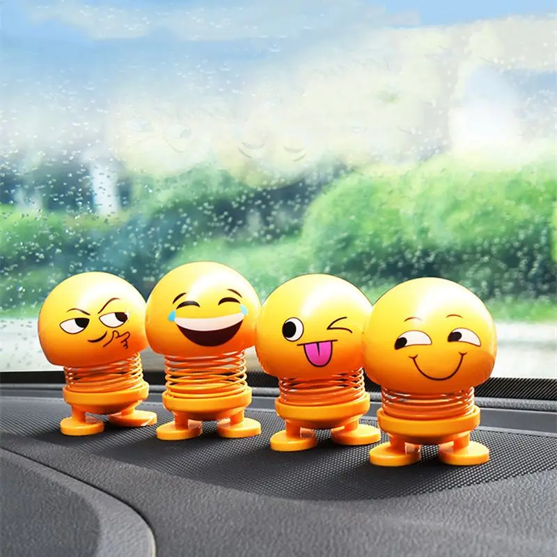 

Cartoon Car Accessories Interior Parts Spring Shaking Head Dolls Ornaments For Car Fashion Expression Packs Car Decoration Toys