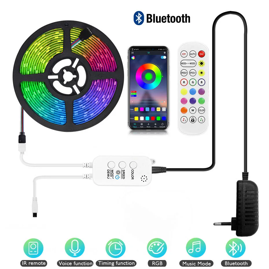 12 В светодиодный ленточный светильник Bluetooth Светодиодная лента RGB 5050