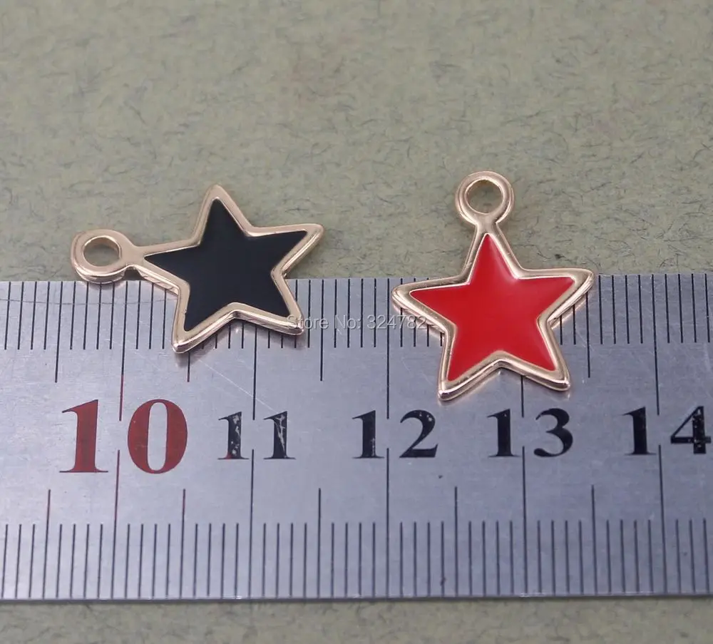 20 шт маленькие размеры эмалированные цветные звезды Шарм бусины золотые